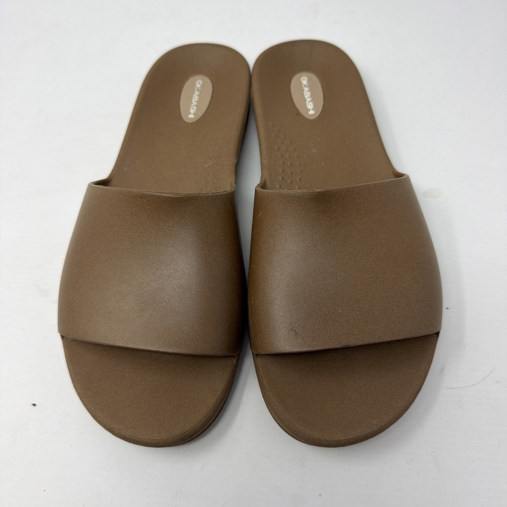 Okabashi Beige Light Tan Slide Sandals Size 9 Comfort Summer